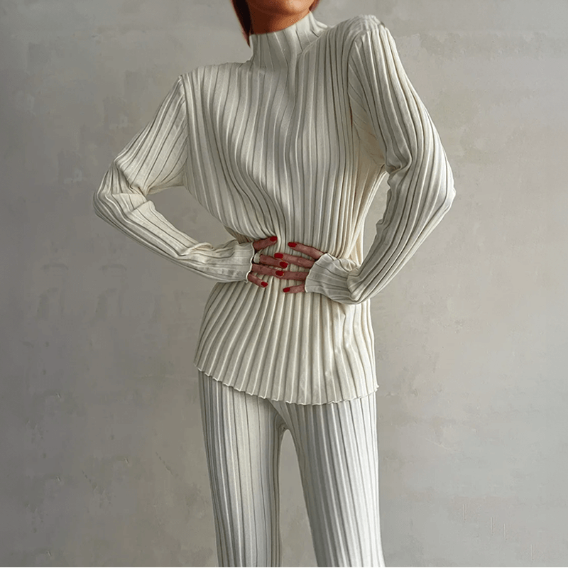 Women's Slim Fit Ribbed Knit Set