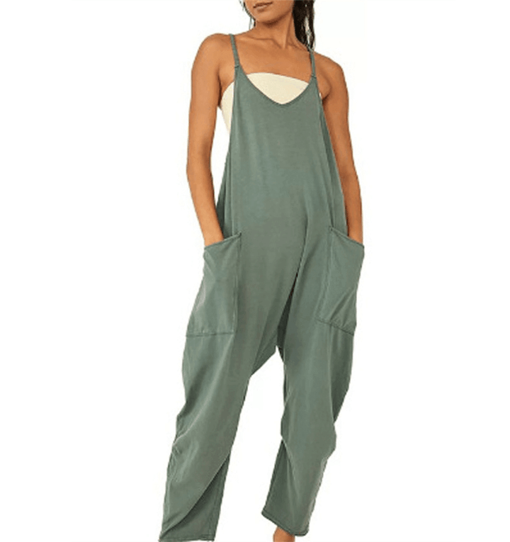 Women's Sleeveless Casual Jumpsuit with Pockets