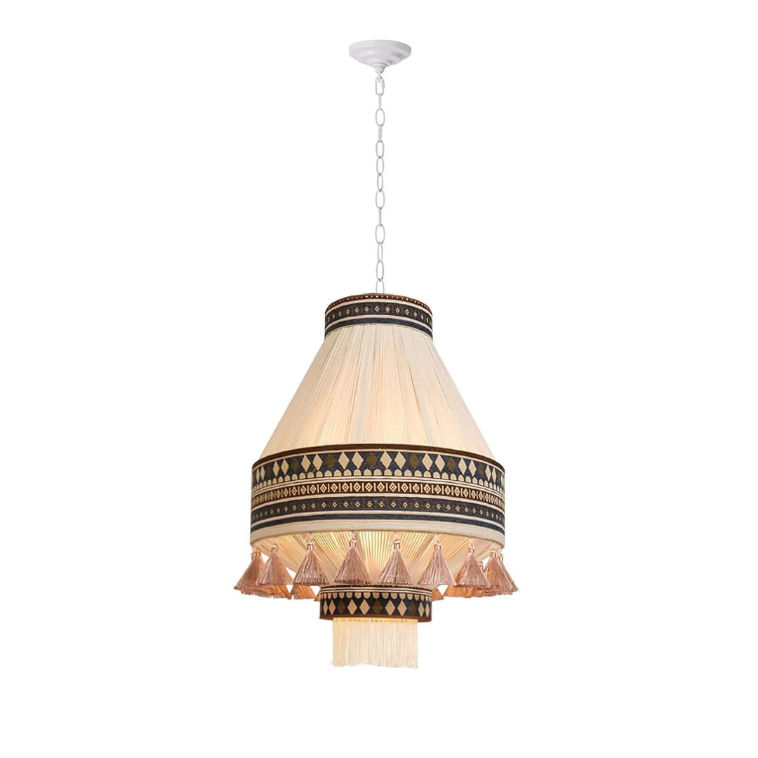 Woven Pendant Lamp with Fringes
