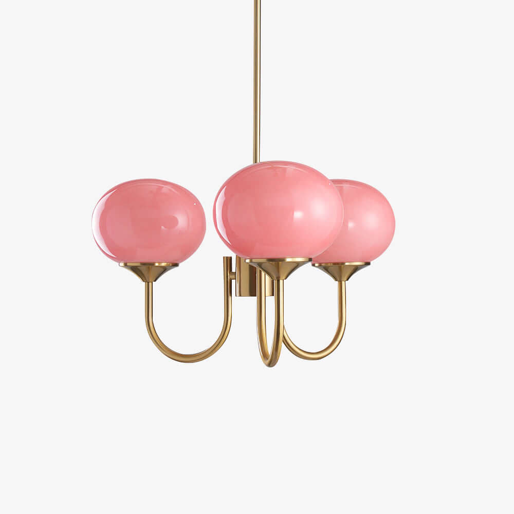 Pink Glass Ceiling Light Fixture Modern Chandelier