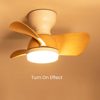 Modern Wooden Ceiling Fan with LED Light