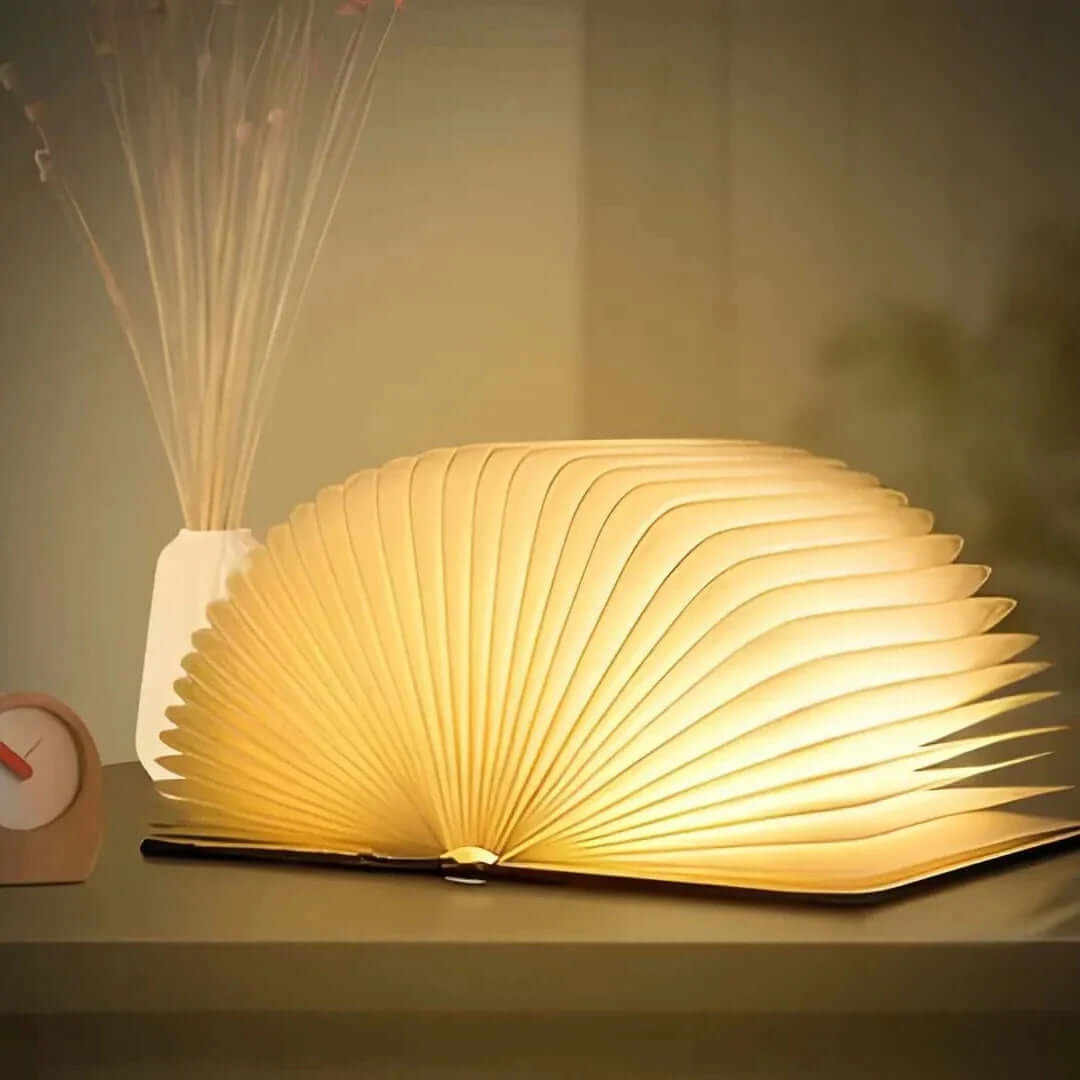 LED Book Lamp, Rechargeable, Dimmable, Brown, 22cm