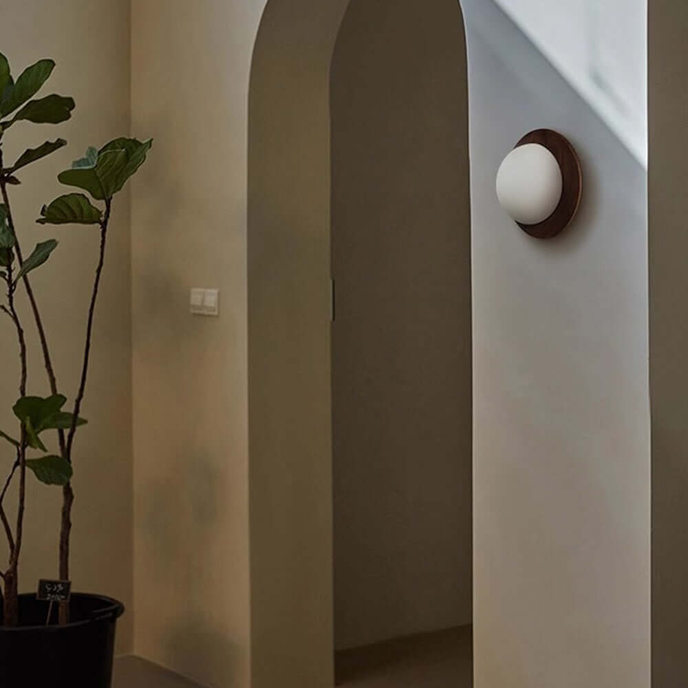 Modern White Wood Wall Sconce Light