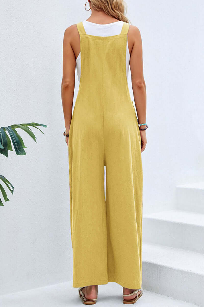 Women's Wide Neck Spaghetti Strap Jumpsuit