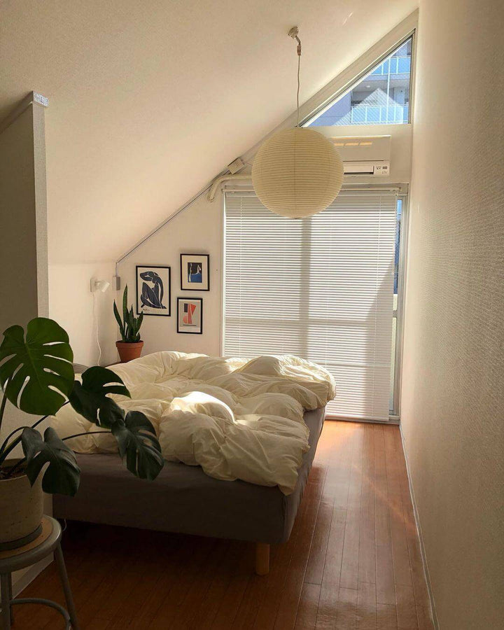 Japanese Cotton Paper Pendant Lamp with Steel Wire