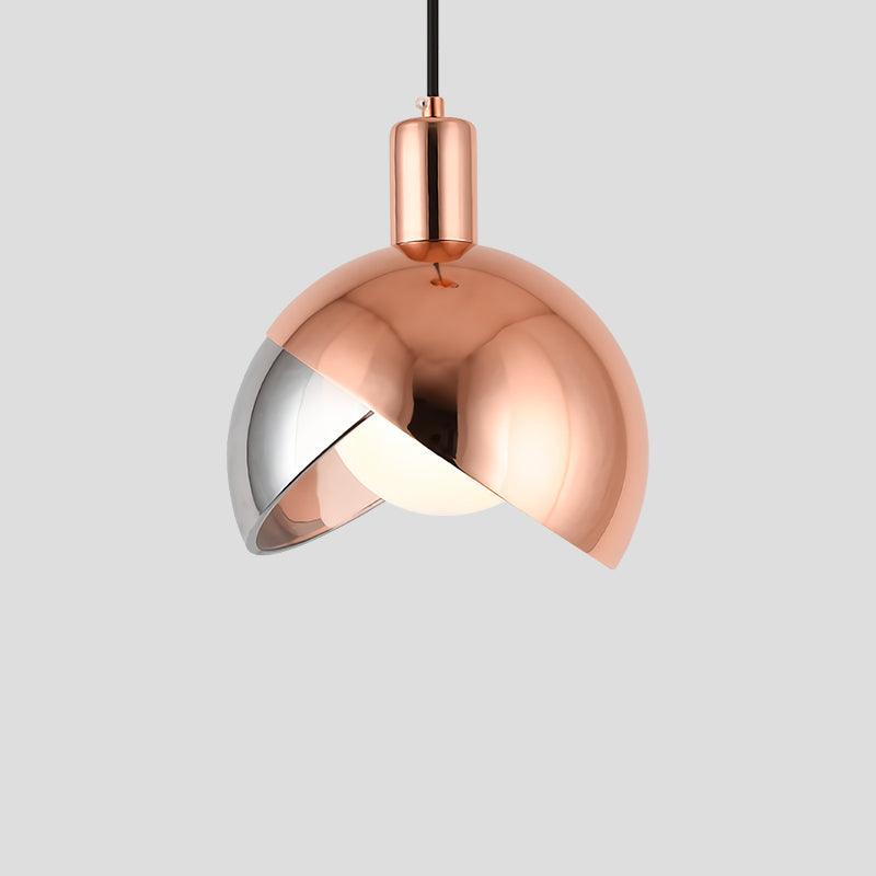 Adjustable Metal Pendant Light with Glass Shade