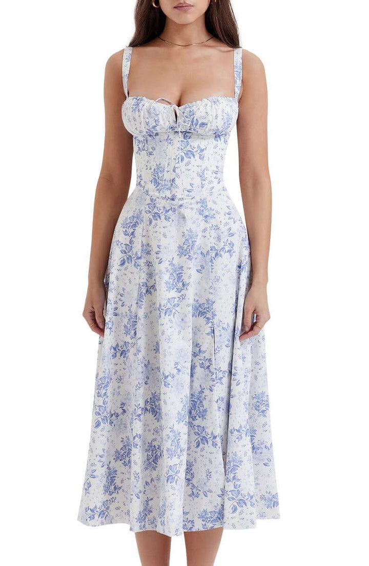 Printed Bustier Dress - Summer Dress