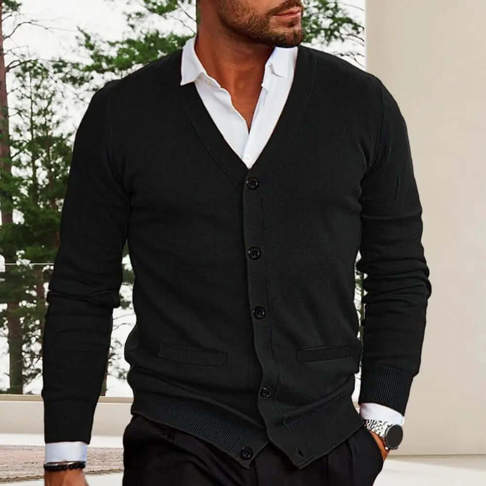 Men's Knitted V-Neck Cardigan