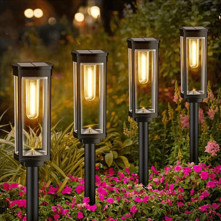 Solar Garden Lantern Outdoor LED Light with Stake