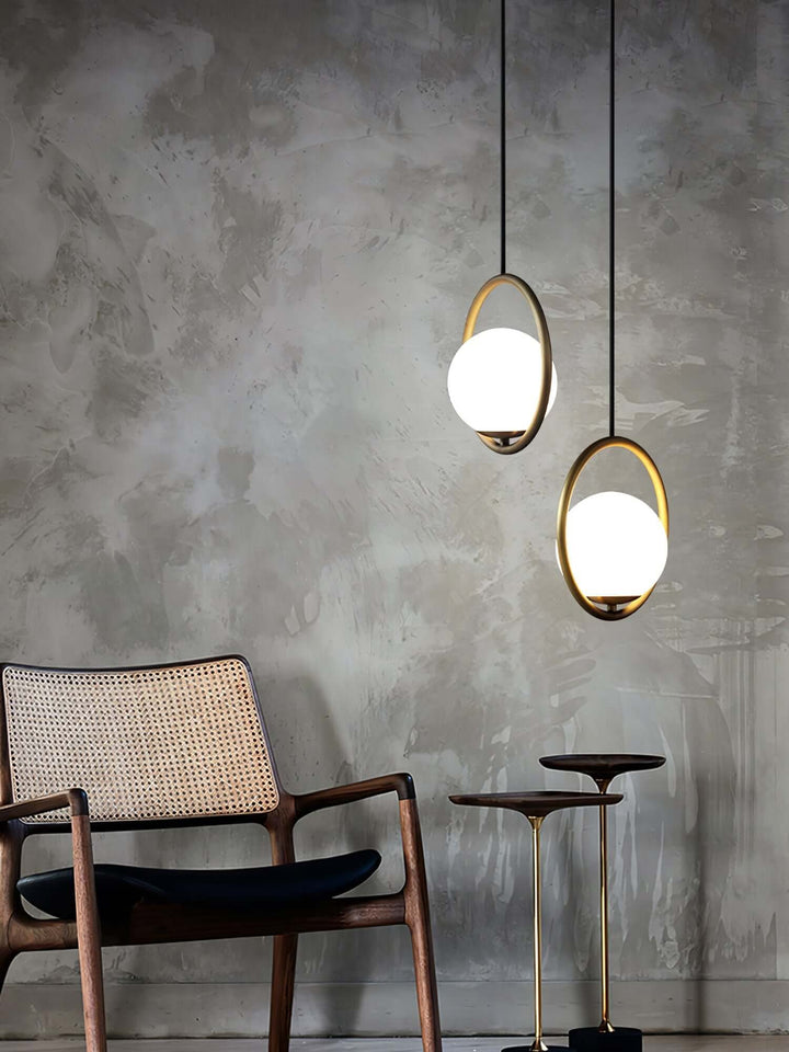 Modern Pendant Lamp with Metal & Glass