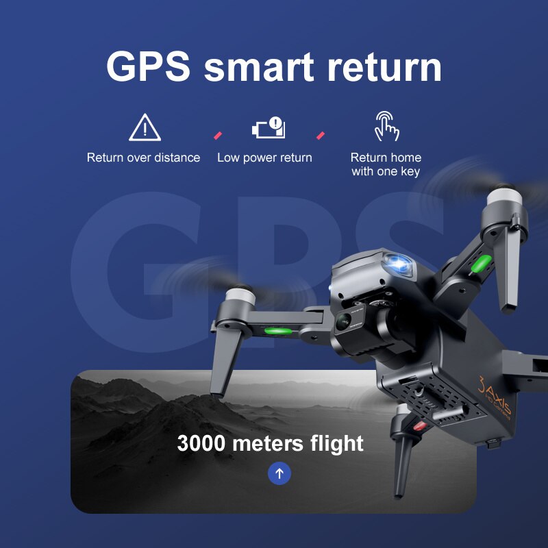 "8K HD Pro Drone with dual cameras, GPS, brushless motors in gray and orange, stylish and compact for aerial photography."