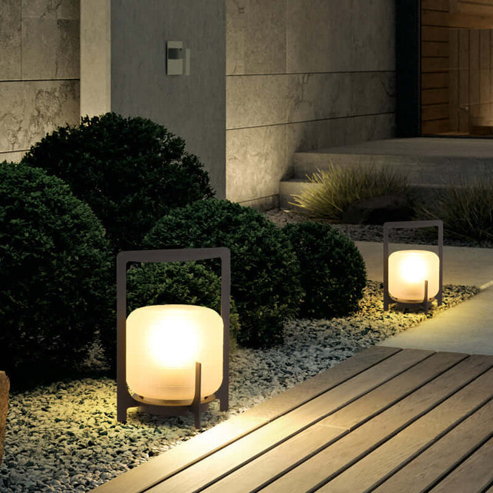 Solar Garden Lamp with Stainless Steel and Glass