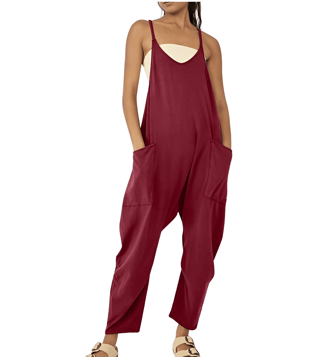 Women's Sleeveless Casual Jumpsuit with Pockets