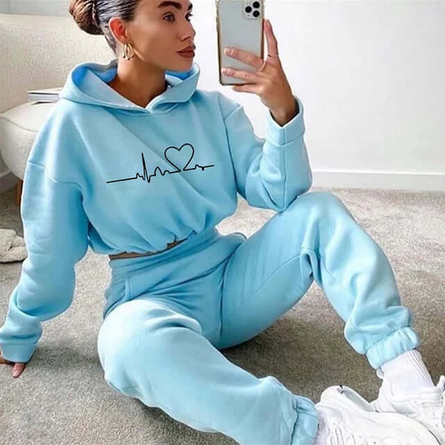 Women's Sports Hoodie and Leggings Set