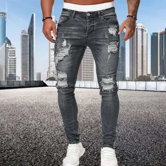 Men's Flocked Skinny Jeans