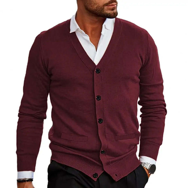 Men's Knitted V-Neck Cardigan