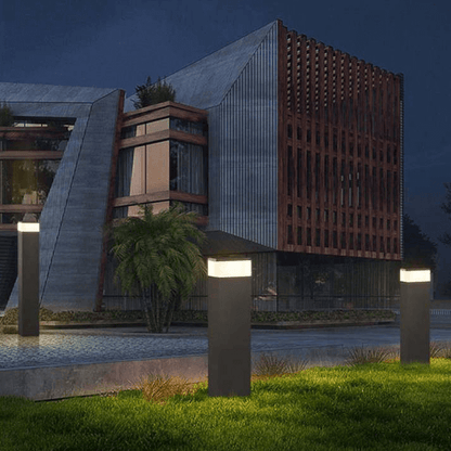 Solar LED Outdoor Lamp - Rectangular Metal Design