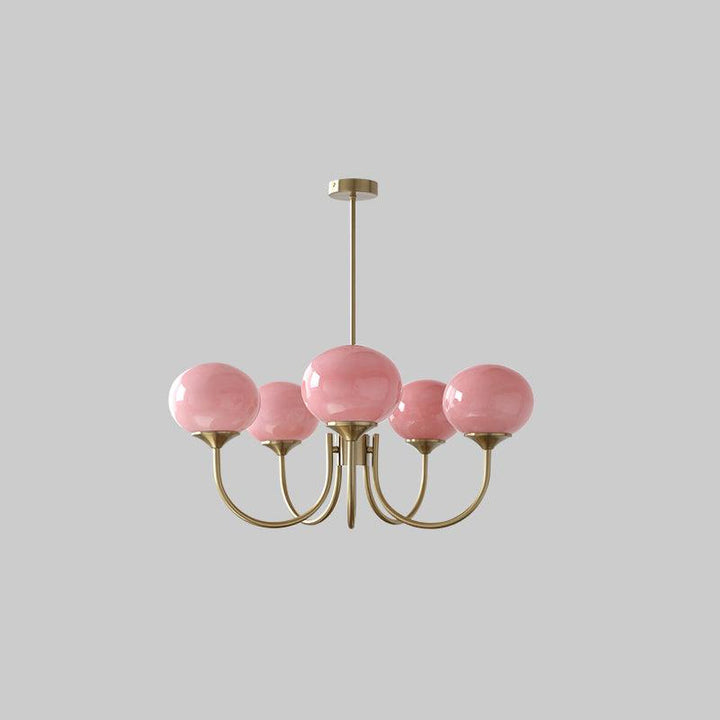 Pink Glass Ceiling Light Fixture Modern Chandelier