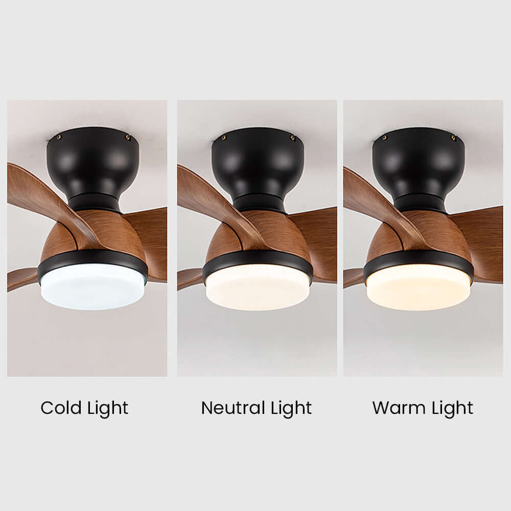 Modern Wooden Ceiling Fan with LED Light