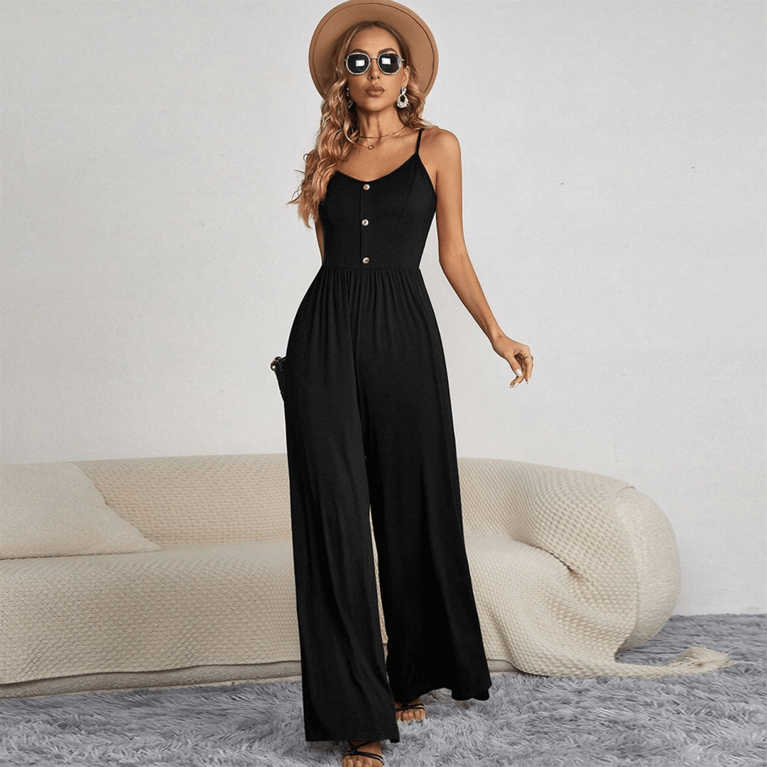 Women's Sleeveless Wide-Leg Jumpsuit