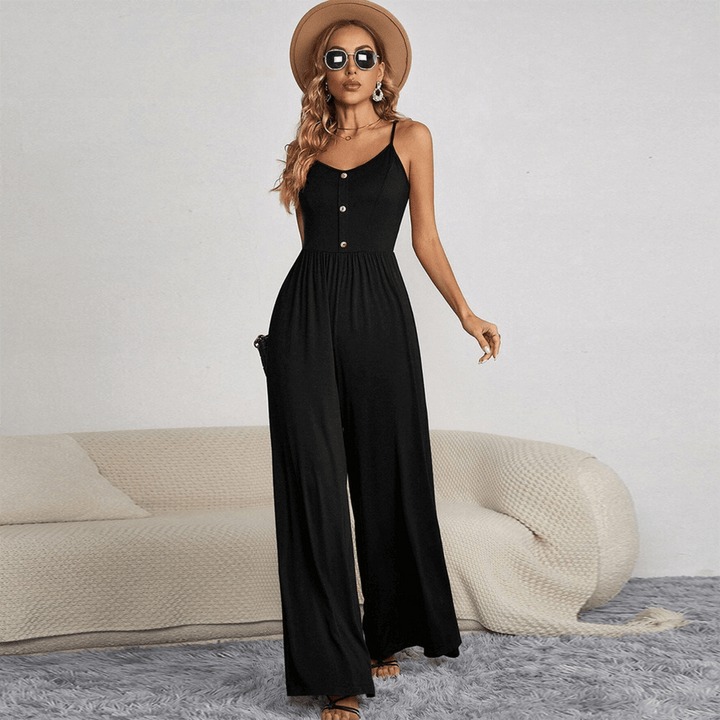 Women's Sleeveless Wide-Leg Jumpsuit