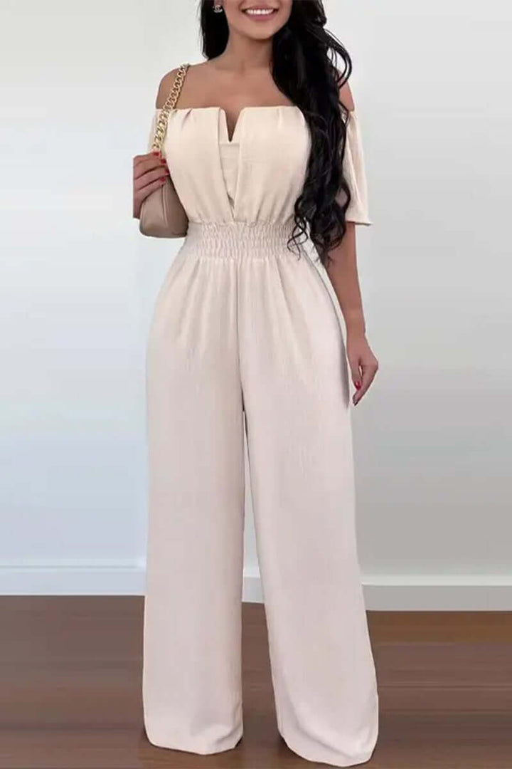 Women's Off-Shoulder Short Sleeve Jumpsuit