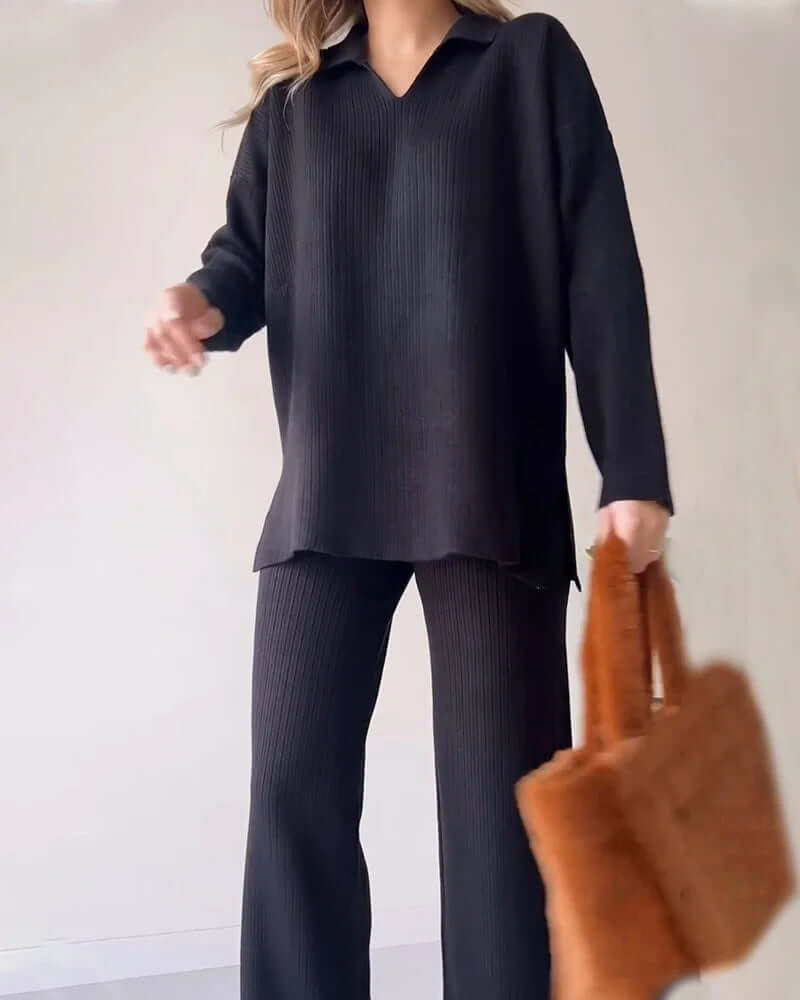 Women's Ribbed Knit Loungewear Set