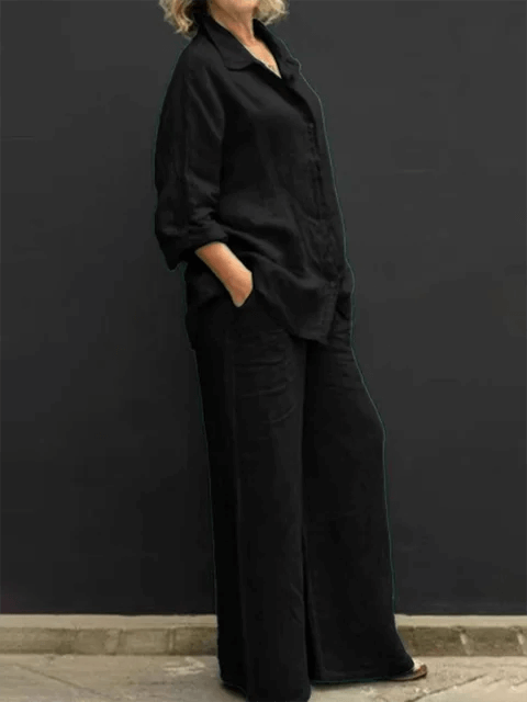 Women's Relaxed Shirt & Wide-Leg Trousers