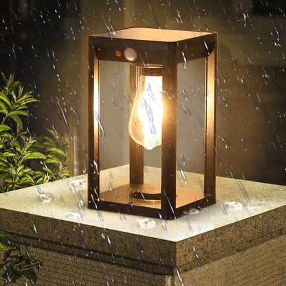 Solar Pillar Lamp with Motion Sensor - Outdoor LED Garden Light