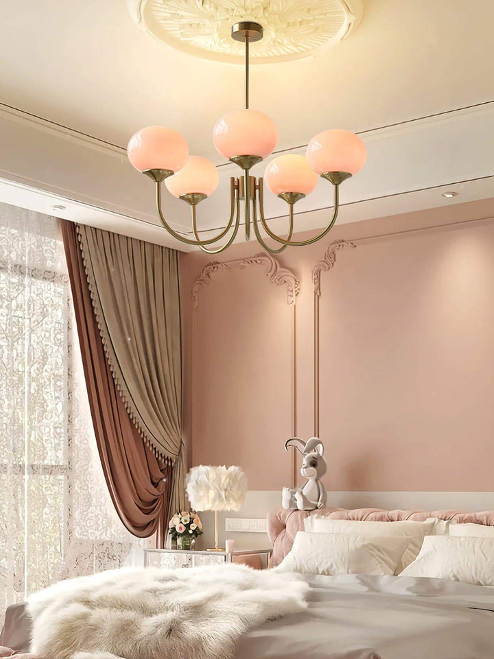 Pink Glass Ceiling Light Fixture Modern Chandelier