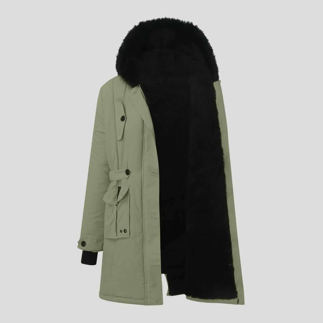 Women's Winter Parka with Luxurious Faux Fur Hood