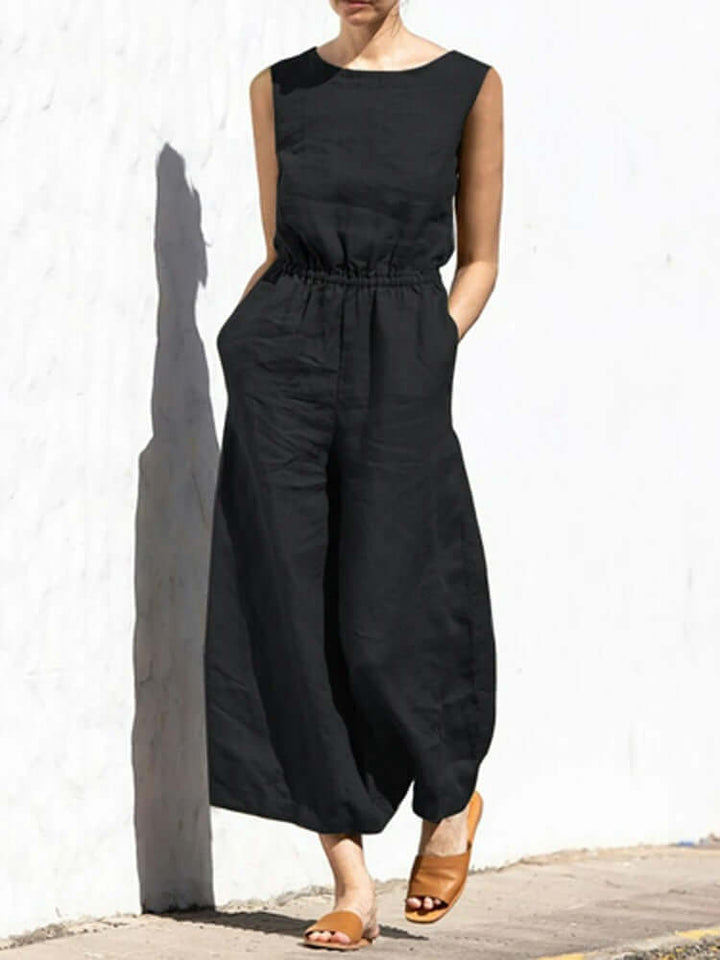 Women's Sleeveless Jumpsuit - Casual & Formal