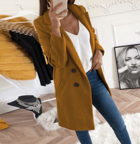 Women's Double Breasted Wool Coat