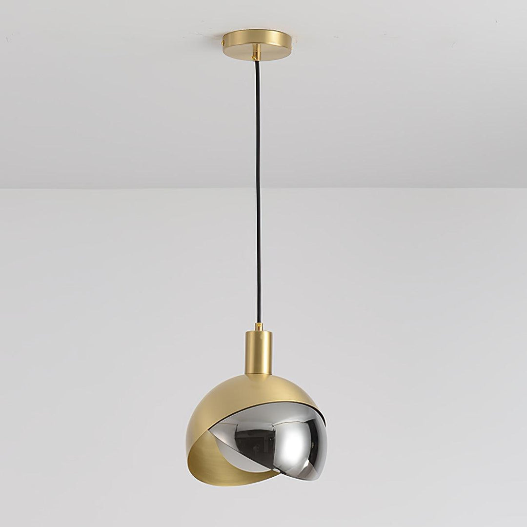 Adjustable Metal Pendant Light with Glass Shade