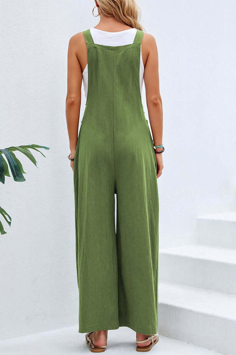 Women's Wide Neck Spaghetti Strap Jumpsuit