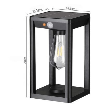 Solar Pillar Lamp with Motion Sensor - Outdoor LED Garden Light