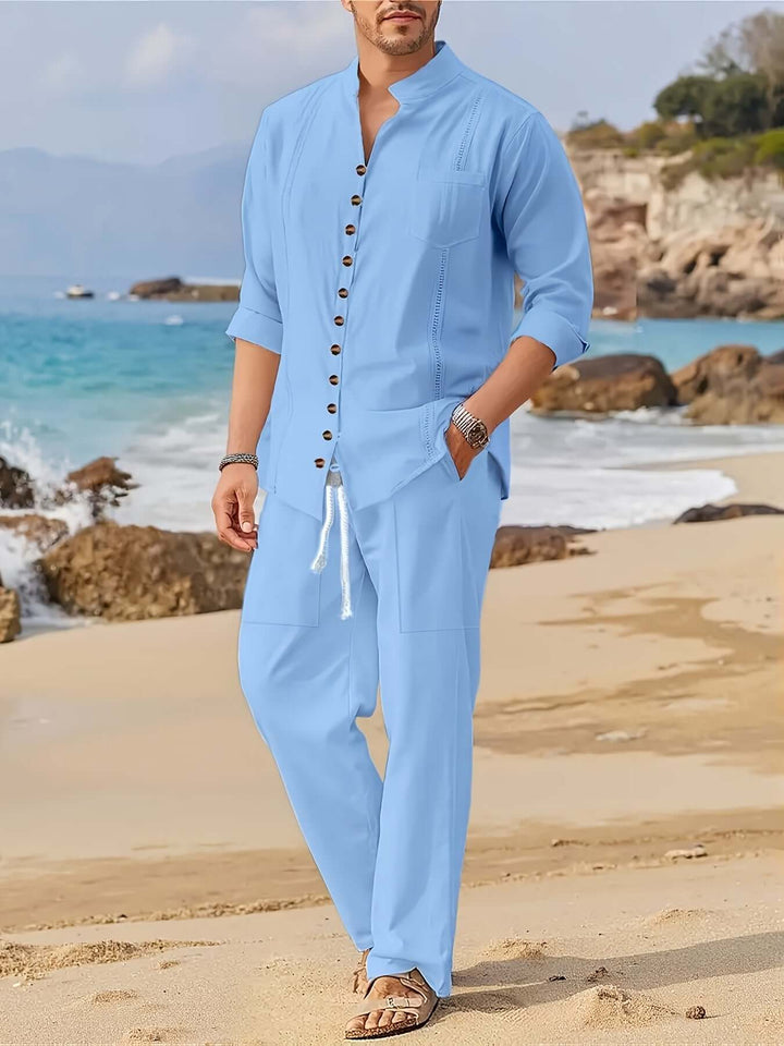 Men's Linen Blend Beach Set