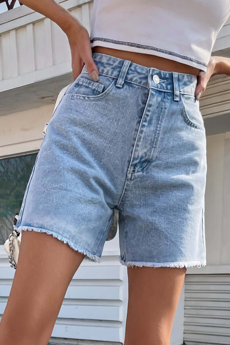 Women's Solid Color French Shorts
