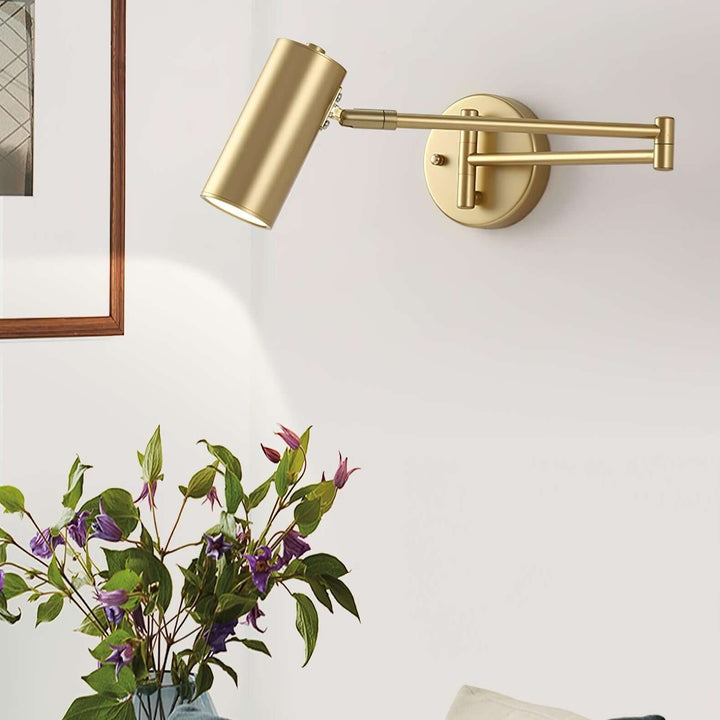 Adjustable Metal Swing Arm Wall Lamp with Integrated LED