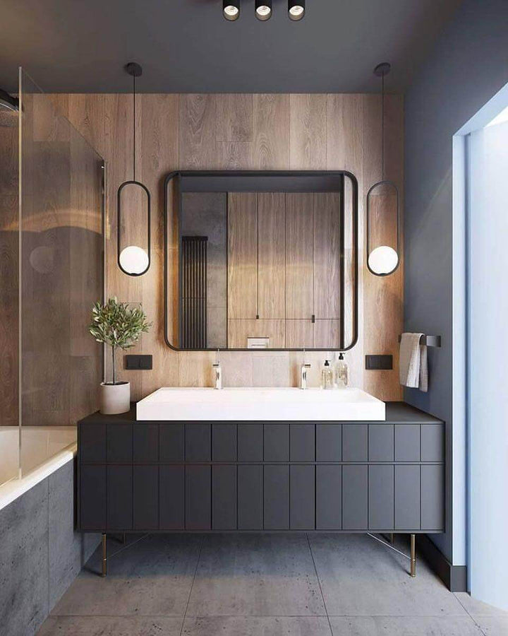 Modern Pendant Lamp with Metal & Glass