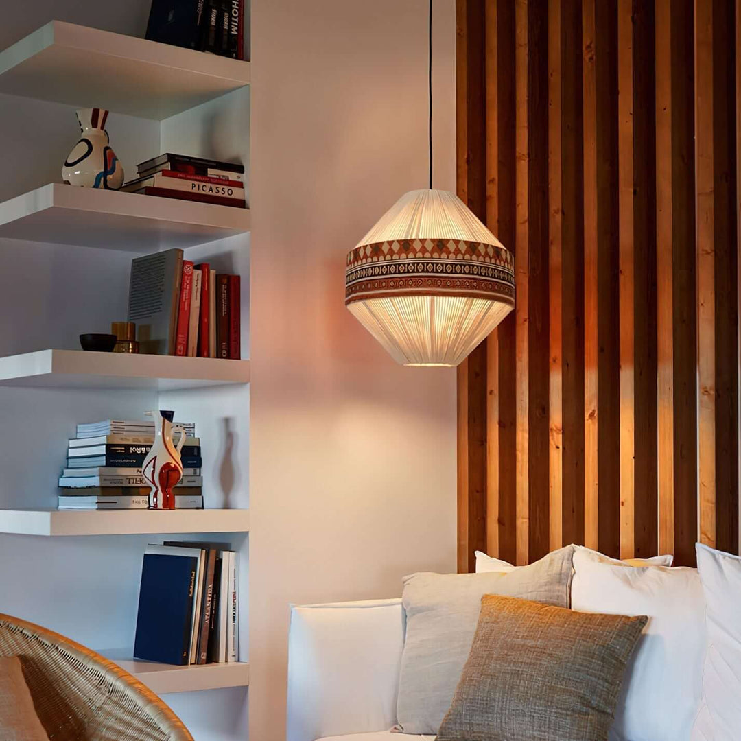 Woven Pendant Lamp with Fringes
