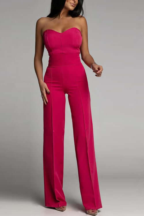 Strapless Flared Leg Jumpsuit
