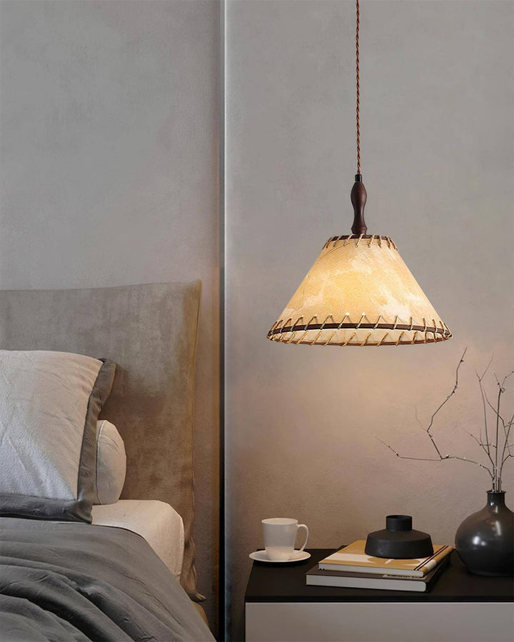 Wood & Fabric Pendant Lamp
