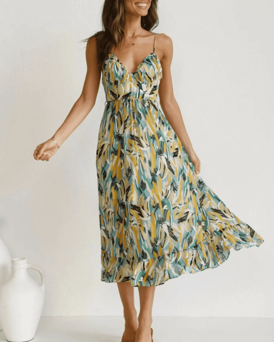 Women's Floral Print Midi Dress