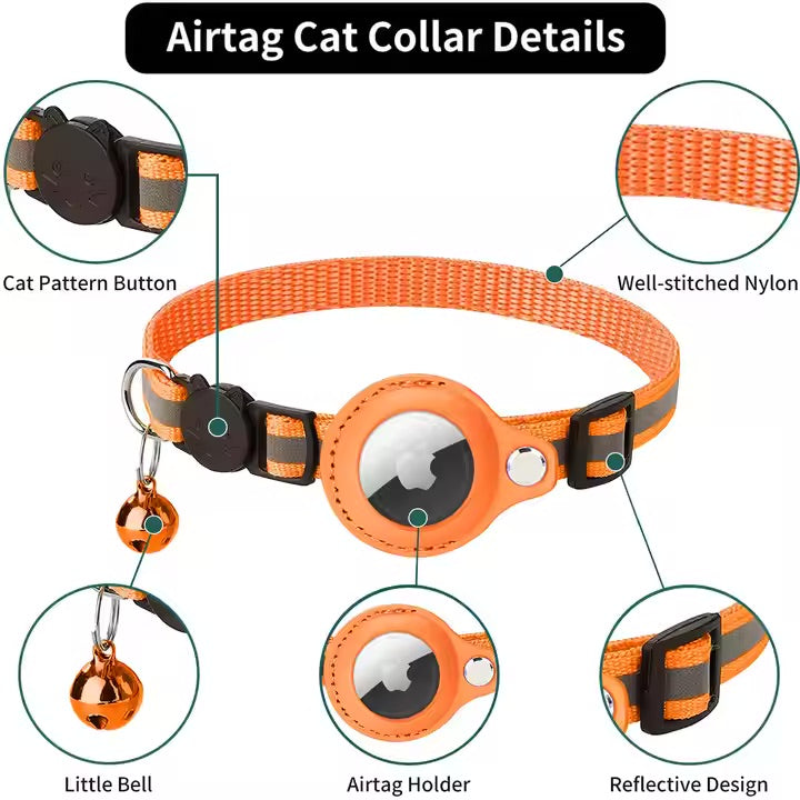 Cat GPS Tracker Collar - Quick Release & Reflective Design
