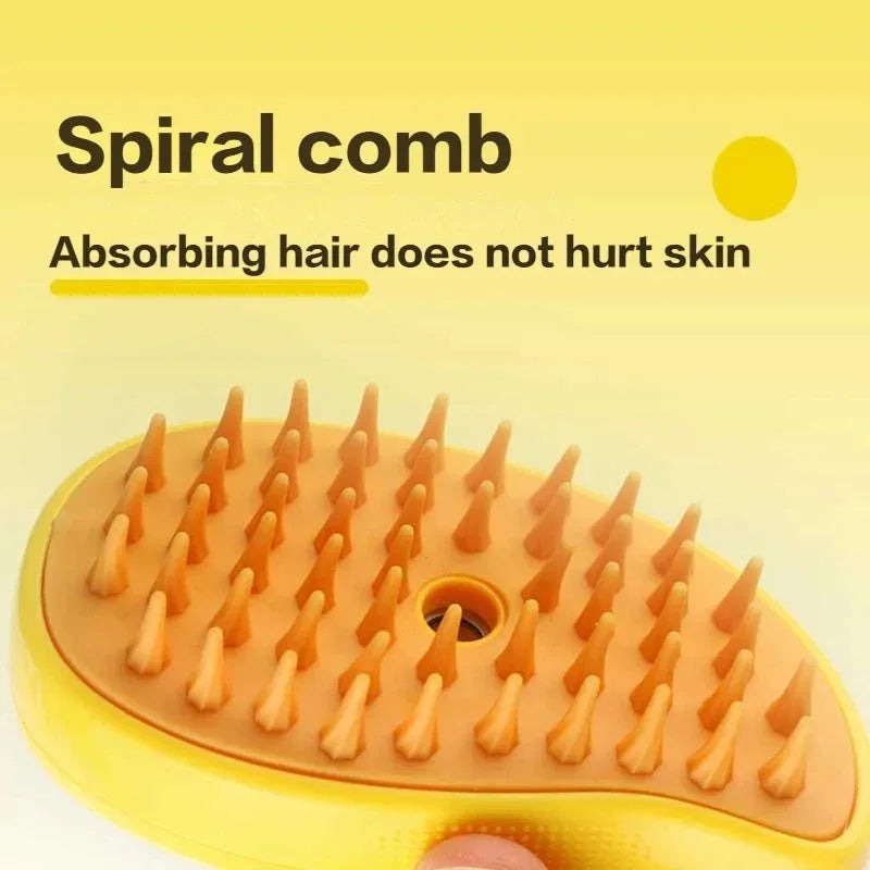 Versatile 3-in-1 Steam Cat Brush for grooming, de-shedding, and massaging, a complete pet care solution.