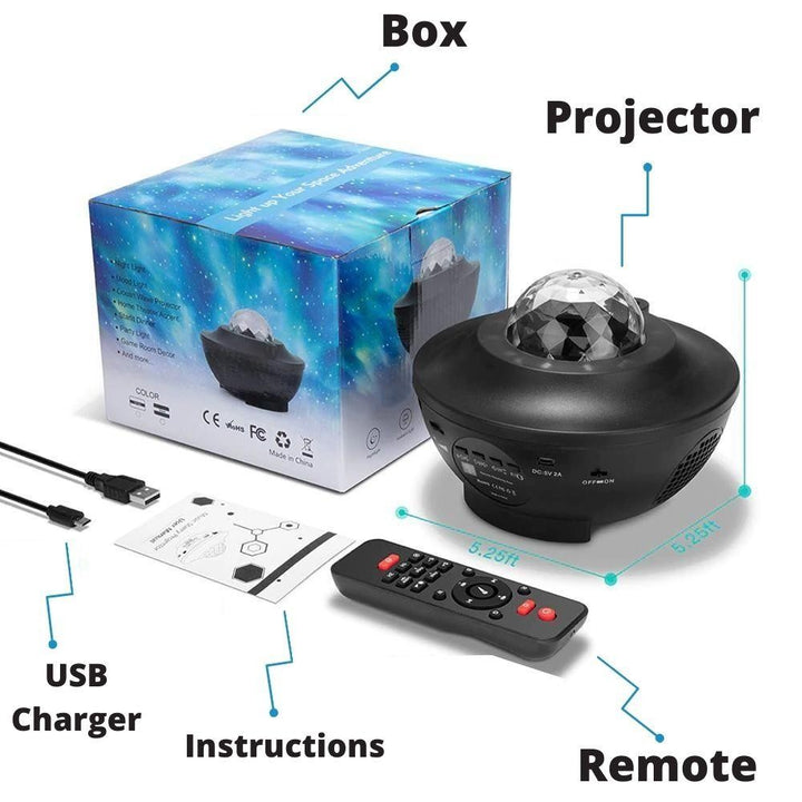Star Light Galaxy Projector creating a magical night sky, perfect for room ambiance and relaxation.