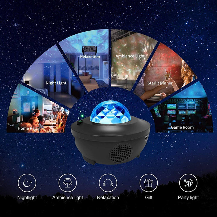 Immersive Star Light Projector casting dynamic galaxy patterns for ultimate room ambiance.