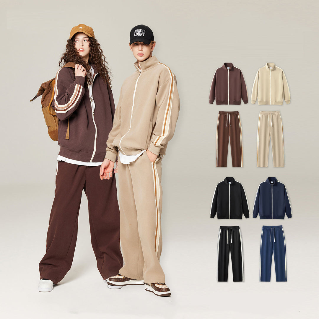Men's  Tracksuit with Zip-Up Jacket & Drawstring Pants