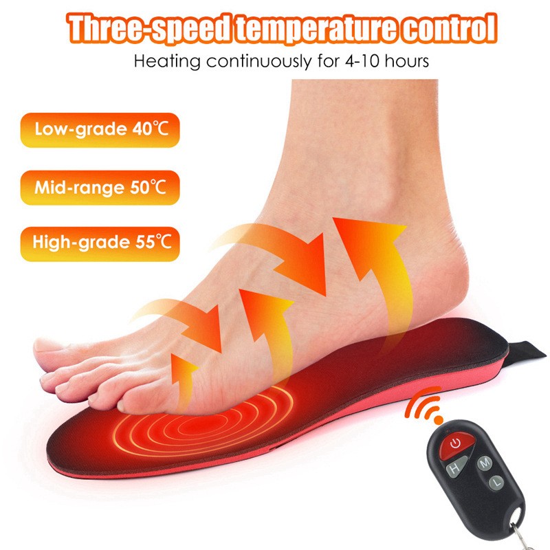Unisex Heated Insoles with Rechargeable Wireless Warmth